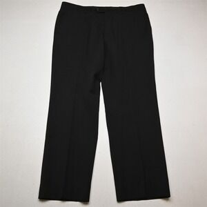 Pronto Uomo 38x32 Black 100% Wool Flat Front Straight Dress Mens Pants
